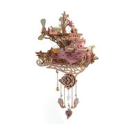 Funwetrike Puzzle 3D en bois pour adultes, kit de modèle de bateau volant en bois, kit de bricolage mécanique steampunk en bois pour adultes, cadeau de Noël et d'anniversaire 2024