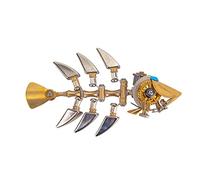 Funwetrike Puzzle 3D en métal pour adulte, assemblage 3D mécanique 3D Poisson osseux Marine Organisme Model Kits Creative Décorations de bureau 100 pièces