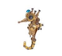 Funwetrike Puzzle 3D en métal pour adulte, bricolage 3D mécanique hippocampe marin, modélisme, ornements de bureau créatifs 100 pièces