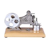 Funwetrike Stirling Kit de modèle de moteur Stirling à monter soi-même avec tige de moteur Stirling entièrement en métal avec plaque de base en bois massif, kit d'expériences scientifiques éducatives