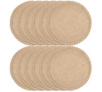 FunWheat Lot de 12 napperons Ronds en Toile de Jute tressée pour Tables de Salle à Manger, 38,1 cm, résistants à la Chaleur, napperons de Table de Style Rustique Naturel pour décoration (Dentelle