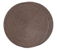 FunWheat Lot de 4 sets de table ronds tressés pour tables de salle à manger, lavables, antidérapants, 38,1 cm (marron, 4 pièces)