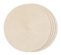 FunWheat Lot de 4 Sets de Table Ronds tressés pour Tables de Salle à Manger, lavables, antidérapants, 38,1 cm (Ivoire, 4 pièces)