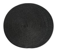 FunWheat Lot de 6 Sets de Table Ronds en Tissu lavables, antidérapants, pour intérieur et extérieur, Usage Quotidien (Noir, 4 unités)