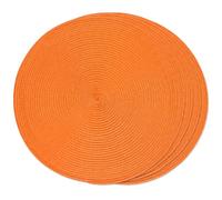 FunWheat Lot de 6 sets de table ronds en tissu lavables et antidérapants pour tables de salle à manger, pour usage quotidien en intérieur et extérieur (orange, 4 unités)