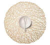 FunWheat Lot de 6 Sets de Table Ronds en Vinyle métallique de 38,1 cm - Résistants à la Chaleur - Brillants - Cadeau décoratif pour Vacances, fête, Mariage - Doré