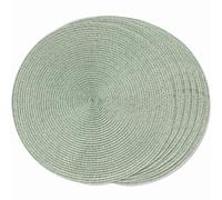 FunWheat Lot de 6 Sets de Table Ronds tressés pour Tables de Salle à Manger, lavables, antidérapants, 38,1 cm, Vert Brouillard