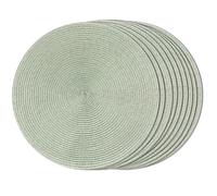 FunWheat Lot de 8 Sets de Table Ronds tressés pour Table de Salle à Manger, lavables, antidérapants, 38,1 cm (Vert Brouillard)