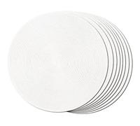 FunWheat Lot de 8 Sets de Table Ronds tressés pour Table de Salle à Manger, lavables, antidérapants, 38,1 cm (Blanc)