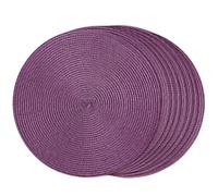 FunWheat Lot de 8 sets de table ronds tressés pour tables de salle à manger, lavables, antidérapants, 38,1 cm (violet, 8 pièces)