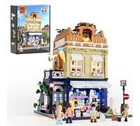 FUNWHOLE Gelato Store Building Set with Light,1948Pcs Modular Building Kit, All Printed Parts -City Elegant Street Scene with Vacation Vibes, Brick and Food Lovers,Age 16+,F9078