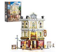 FUNWHOLE Magasin-d'Antiquités Kit de Construction, Blocs Modulaires avec Éclairage, Décor Urbain, Cadeaux de Vacances pour Adolescents et Adultes, 2847 Pcs，Antique-Store