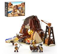 FUNWHOLE Mine d’Or Brique Lumineuse - Set de Construction Minier de 658 Pièces avec Chariots, Explosifs, Minifigurines à Double Expression et Tunnel Souterrain - pour Adultes et Fans du Far West