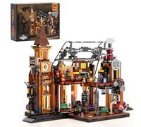 FUNWHOLE Set d'Éclairage de Gare - 1917 Pièces - Modèle de Construction Modulable avec Éclairage LED pour Adultes et Adolescents