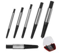 FunWorth Ensemble de 6 Extracteurs de Vis - Extracteur à Gauche pour Goujons M3-M25 - Outil Professionnel en Acier Trempé pour Tuyaux et Boulons, avec Tige Carrée pour Perceuses