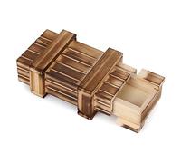 FunX Coffre-fort en bois avec compartiment secret - Boîte cadeau créative Boîte à énigmes magique en bois véritable - 10 x 6 x 4 cm