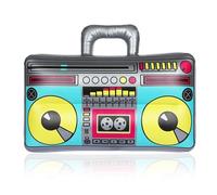 FunX Ghetto Blaster Gonflable - Boom Box rétro - Disco Accessoire pour Carnaval, fêtes et dégusiement- Années 80 et 90 - Assi, Tenue Hip hop - Ensemble Petit