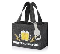 FunX Sac à main en feutre pour homme avec 6 compartiments et décapsuleur inclus pour la fête des pères, un anniversaire ou comme souvenir - 21 x 15 cm
