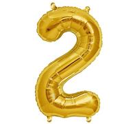 FUNXGO® Ballon Anniversaire 2 Ans - Ballon Numéro 2 Or - Déco Anniversaire 2 Ans Fille ou Garçon - Gonflables à l'Hélium - Pour une Célébration Éblouissante