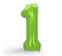 FUNXGO Ballon en aluminium en forme de chiffre 1 vert, environ 100 cm, vole à l'hélium, pour 1er anniversaire, mariage, célébration, décoration de fête (1er anniversaire), vert