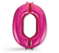 FUNXGO Ballon gonflable en forme de chiffre 0 rose - Matériau renforcé - Extra épais et indéchirable - Vole à l'hélium - Décoration pour anniversaire, fête, mariage - Ballon 0 rose