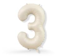FUNXGO Ballon gonflable en forme de chiffre XXL - Environ 100 cm - Ballon géant en aluminium - Gonflage à l'hélium - Grand ballon en aluminium - Pour anniversaire, mariage et fête - Champagne