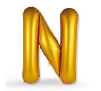 FUNXGO Ballon Lettre N Or XXL 100cm - Pour Gonflage à l'Hélium - Élégance Brillante Pour Vos Fêtes d'Anniversaire