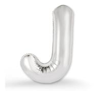 FUNXGO® Lettre J Argenté - XXL 100cm - Ballon d'Anniversaire en Argenté - Pour Gonflage à l'Hélium - Élégance Brillante pour Vos Fêtes