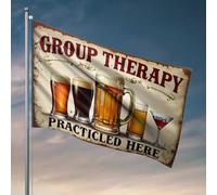 Funy Flags Drapeau de thérapie de groupe : une célébration de la diversité dans les boissons, décoration de chambre de garçon, décoration occidentale (30 x 45 cm)