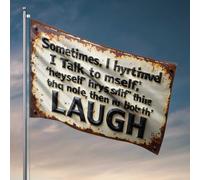 Funy Flags Panneau rouillé « Sometimes I Hurt Inside, Talk To Myself, Then We B » pour décoration de chambre de garçon (60 x 90 cm)