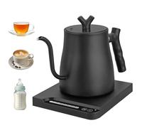 FUNYKICH Bouilloire à col de cygne Électrique Intelligente Ébullition Rapide en 6-8 Min,7 Niveaux de Température (45-100°C) Bec Précis Anti-Fuites Base 360° Silencieuse Pour Café et Thé