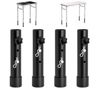 FUNYKICH Rallonges de pieds de table pliantes en acier durable pour pieds droits et pliés, rallonges de hauteur de table réglables pour hauteur de 9,1 cm/13,5 cm (2 hauteurs réglables)
