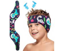 Funyord Bandeau de Natation Enfant, Bandeau Élastique avec avec Bouchons d'Oreille de Protection pour la Natation et Autres Sports Nautiques (Bleu Marine, M)