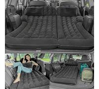 FUNYSF Matelas gonflable pour voiture SUV - Combo - Portable - Amovible - Pour voyage, camping, activité de plein air - Avec 2 coussins et gonfleur (noir)