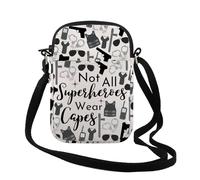 FUNYSO Cadeau d'officier de police, pas tous les super-héros portent des capes, appréciation de la police, pochette à fermeture éclair, sac à bandoulière, Wear Police Cr UK, 0