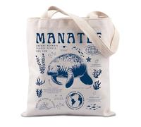 FUNYSO Cadeau lamantin cadeau pour amoureux de la biologie marine, cadeau pour amoureux des animaux, Floride, cadeau pour lamantin, sac fourre-tout, Manatee Tote UK, 28 inches
