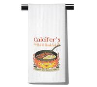 FUNYSO Calcifer's Bed UK Torchon de cuisine 61 x 40,6 cm en microfibre gaufrée pour nettoyer et sécher, cadeau inspiré de l'anime pour les fans de Howl's Moving Castle