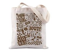 FUNYSO Cowgirl Howdy Cadeau Western Country Stay Wild Cadeaux Barrel Racing Lover Country Music Race Sac fourre-tout, Stay Wild UK, 0
