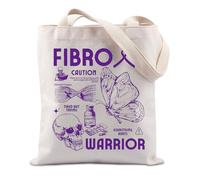 FUNYSO Fibro Warrior Sac fourre-tout pour sensibilisation à la douleur chronique et à la fibromyalgie, Fibro Caution UK, 0
