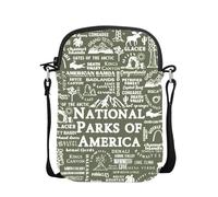 FUNYSO Liste de contrôle des parcs nationaux Cadeau de voyageur Merch Parc national Randonnée Cadeau Parcs nationaux d'Amérique Sac à bandoulière, Parcs nationaux Scross Cb UK, 0
