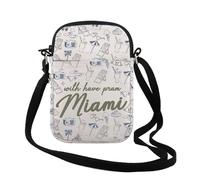 FUNYSO Miami Sac à bandoulière pour enterrement de vie de jeune fille Cadeau pour sœur, Avec Miami Cr Uk, 0