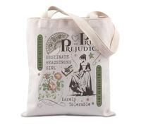 FUNYSO Pride Gift Regency Book Lover Gift Bookworm Gift Book Club Bookish Gift Tote Bag, Pride Jane UK, 0