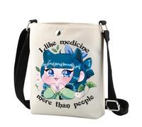 FUNYSO Sac à bandoulière mignon avec inscription « I Like Medicine More Than People » - Cadeau pour sœur, I Like Medicine Cr UK, 0