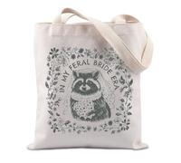 FUNYSO Sac fourre-tout « In My Feral Bride Era » pour mariage, fiançailles, enterrement de vie de jeune fille, motif raton laveur, Feral Bride UK, 0