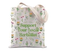 FUNYSO Soutenez votre herboriste local cadeau pour les amateurs d'herbes aromatiques, plantes aromatiques, médecine chinoise, sac fourre-tout pour herboristes, Herboriste local Royaume-Uni, 0