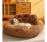 FUNZE Tapis pour Chien Rond Grand Animal de Compagnie Chat Maison Plus Velours Sommeil Profond Chaud Forme de Patte d'ours Coussin Super Doux pour lit de Chiens de Taille Moyenne