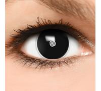 FUNZERA Lentilles de Contact de Couleur Noir Frozen Shadow sans correction Qualité de la Marque - Une bonne Idée de Costume Maquillage pour le Carnaval ou Halloween