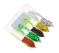 Funzhan Leurres de pêche doux grenouille Topwater Créature Bullfrog Baits Swimbaits Crankbaits Jerkbaits Jerkbaits Weedless Design Crochet pour bar, truite, crappie, serpent, eau salée