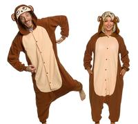 Funziez! Costume d’Halloween pour adultes, animal et créature marine, costume de cosplay une pièce en peluche pour hommes et femmes, singe, Large
