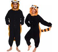 Funziez! Silver Lilly Pyjama unisexe pour adulte - Costume d'animal panda rouge en peluche, Panda rouge., M
